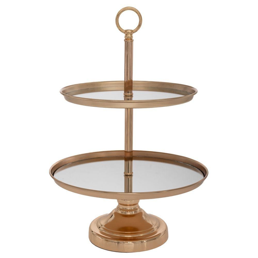 ALZATA VETRO 2 STRATI ORO D30X25X43